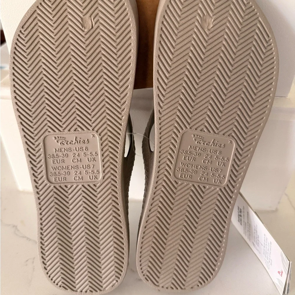 Archies High Arch Sandals in Taupe Nude NWT arch support orthotic flip flops - Picture 4 of 6